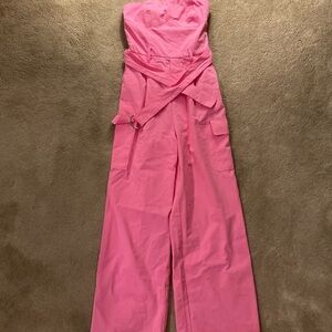 Premise Pink Strapless Jumpsuit